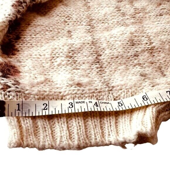 FREE PEOPLE Women Cottagecore Lagenlook Fair Isle Cowl Neck Soft Knit Sweater XS - Picture 11 of 11